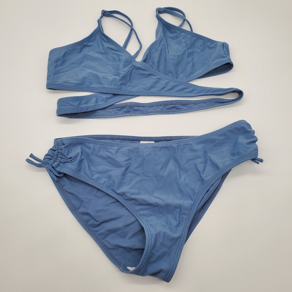 ♡♡ Mienqe Two Piece Wrap Top Bikini EU Size XXL(170)